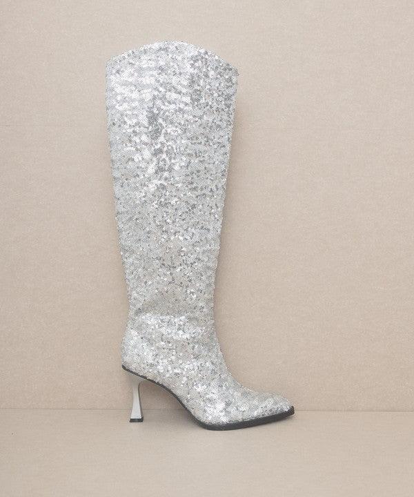 OASIS SOCIETY Jewel - Knee High Sequin Boots - Boots