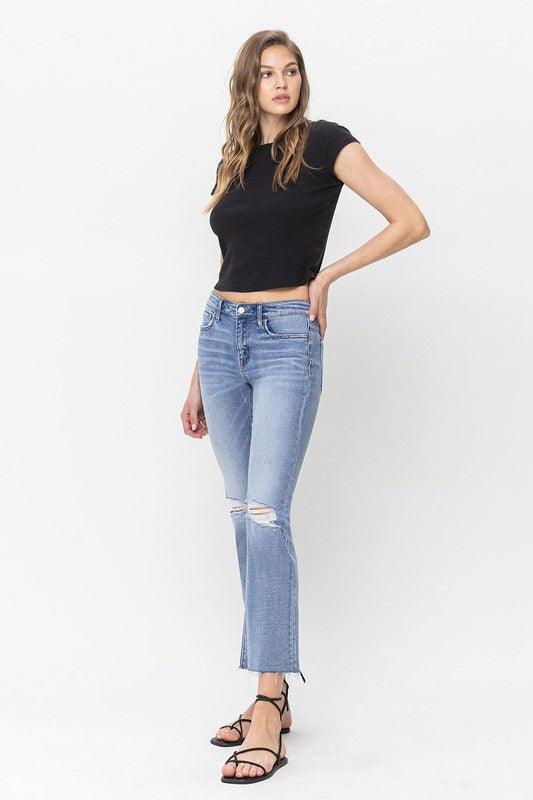 Mid Rise Kick Flare Jeans - Jeans