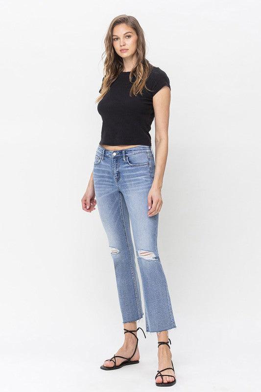 Mid Rise Kick Flare Jeans - Jeans