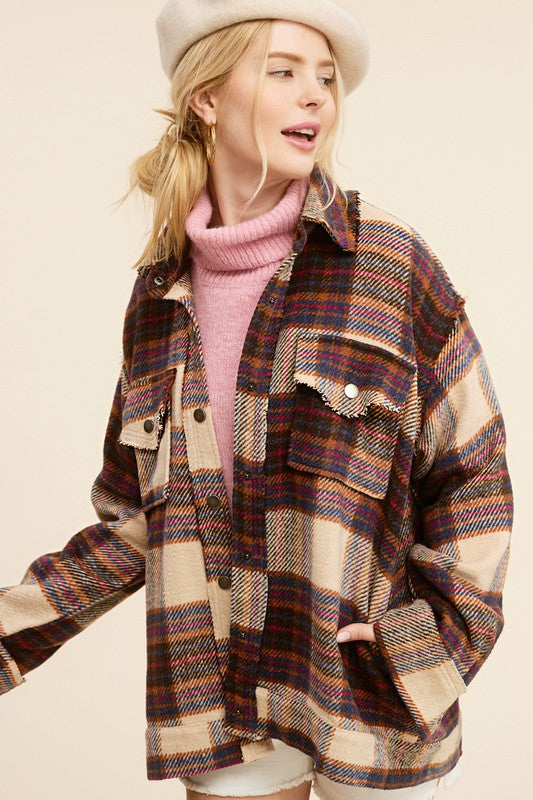 La Miel Plaid Hailee Shacket