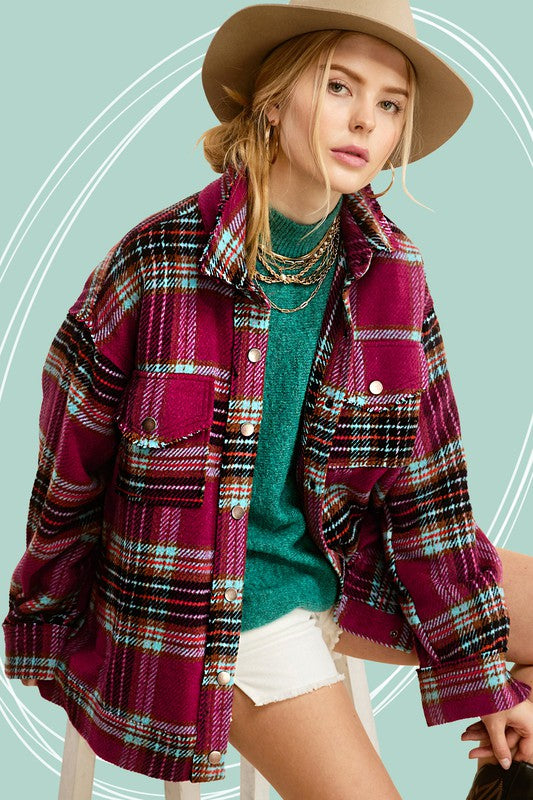 La Miel Plaid Hailee Shacket