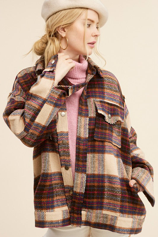 La Miel Plaid Hailee Shacket