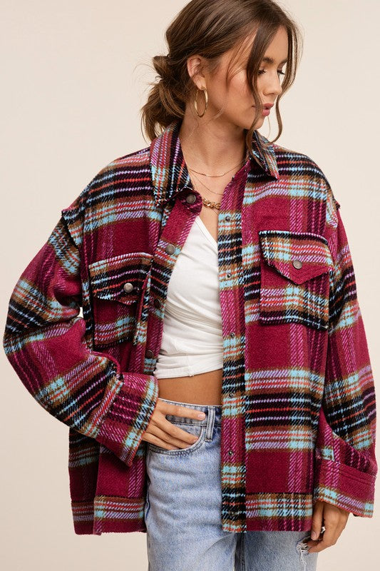 La Miel Plaid Hailee Shacket