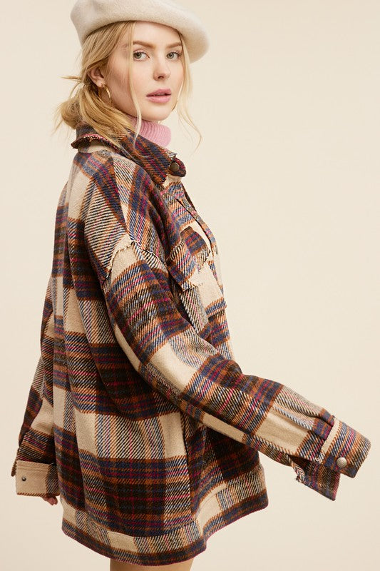 La Miel Plaid Hailee Shacket