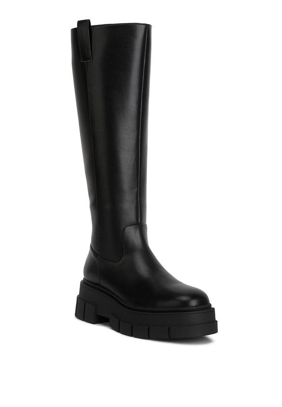 Rag Blume Faux Leather  Platform Knee Length Boots