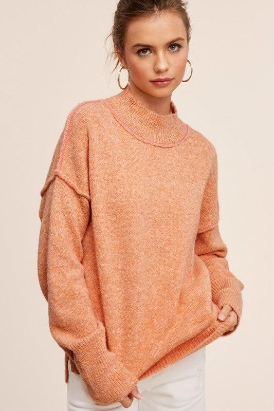 Ella Turtle Neck Oversized Sweater - Sweater