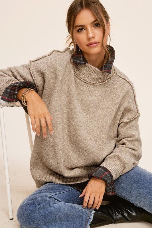 Ella Turtle Neck Oversized Sweater - Sweater