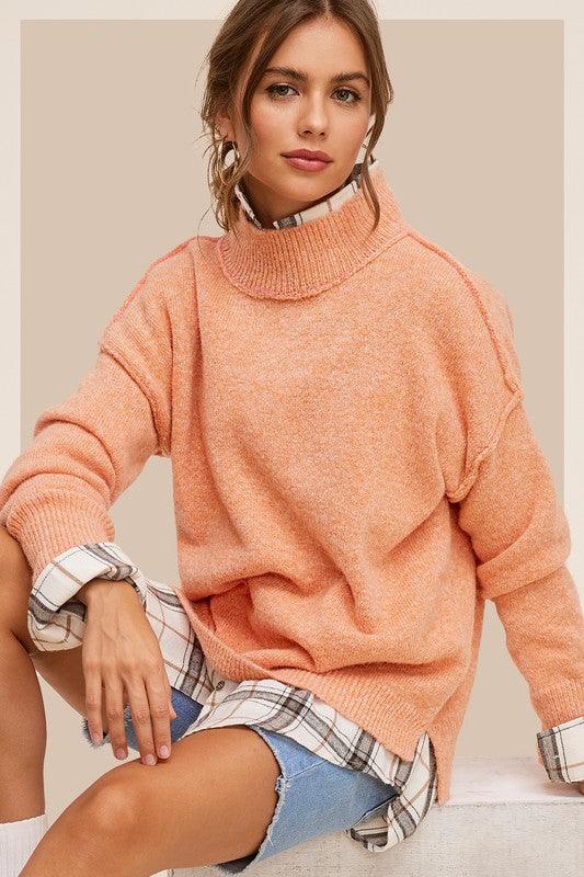 Ella Turtle Neck Oversized Sweater - Sweater