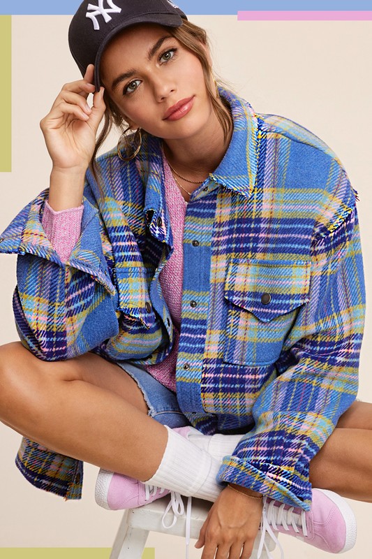 La Miel Plaid Hailee Shacket