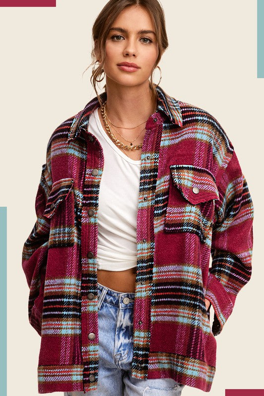 La Miel Plaid Hailee Shacket