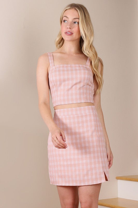 Lilou SL Pattern Crop Top & Skirt Set