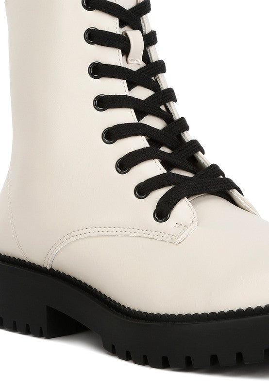 Rag Forter Faux Leather Lace Up Boots