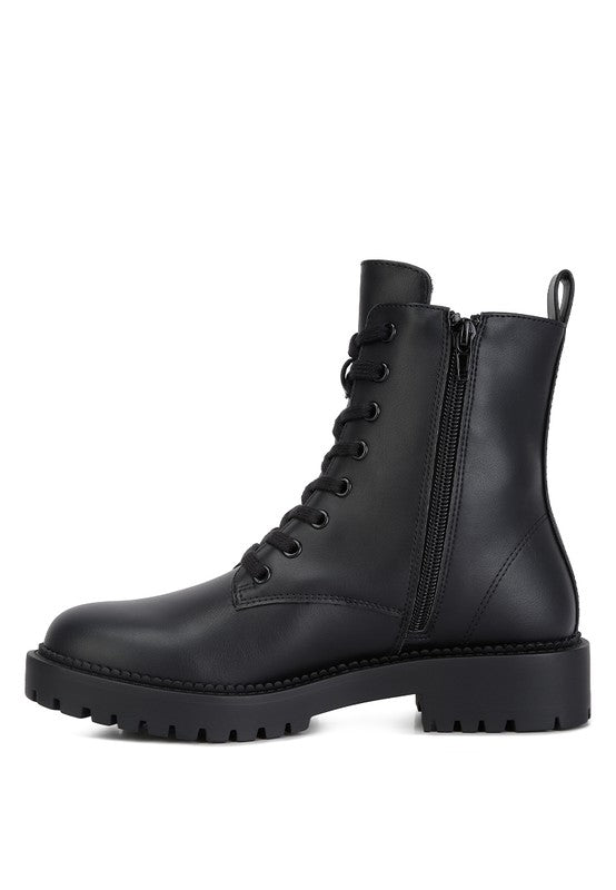 Rag Forter Faux Leather Lace Up Boots