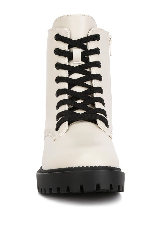 Rag Forter Faux Leather Lace Up Boots