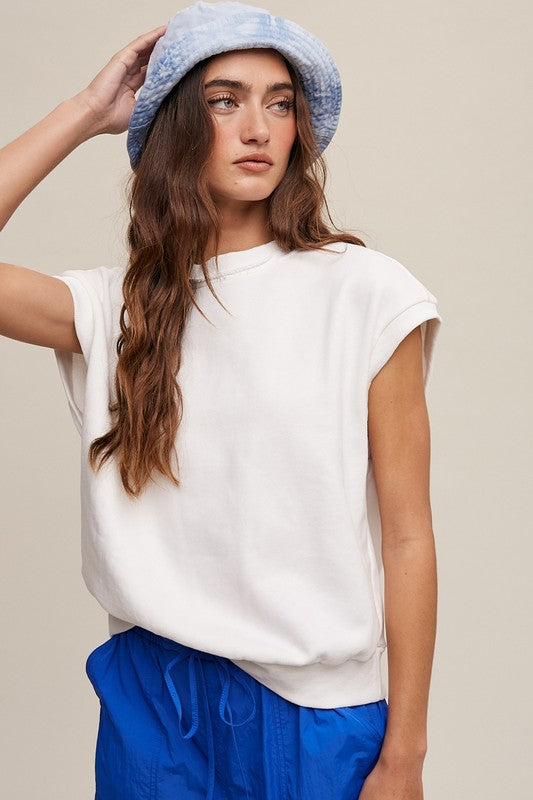 Listicle Short Sleeve Boxy Crew Neck Sweat Top