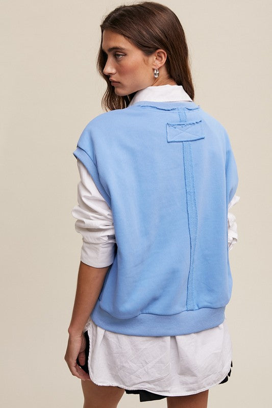 Listicle Short Sleeve Boxy Crew Neck Sweat Top