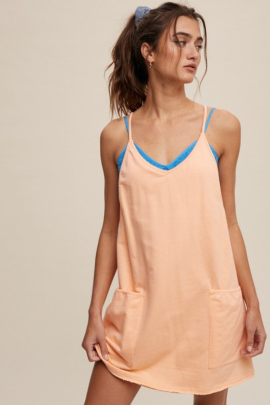 Listicle Sporty Mini Dress With Built in Romper Liner