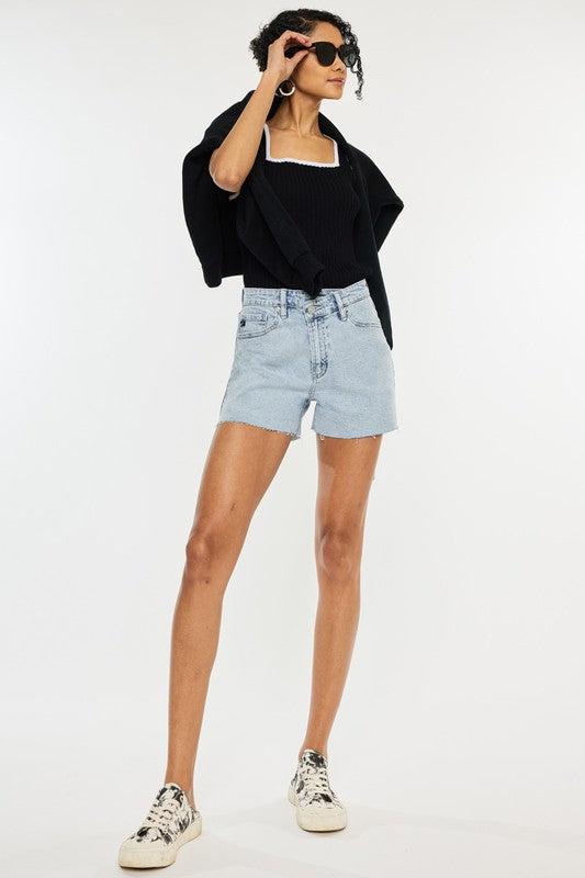 Kan Can USA High Rise Crossover WB Denim Shorts