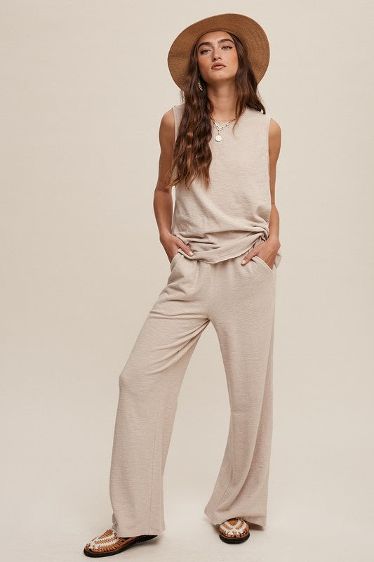 Listicle Soft Knit Tank and Sweat Pant Set