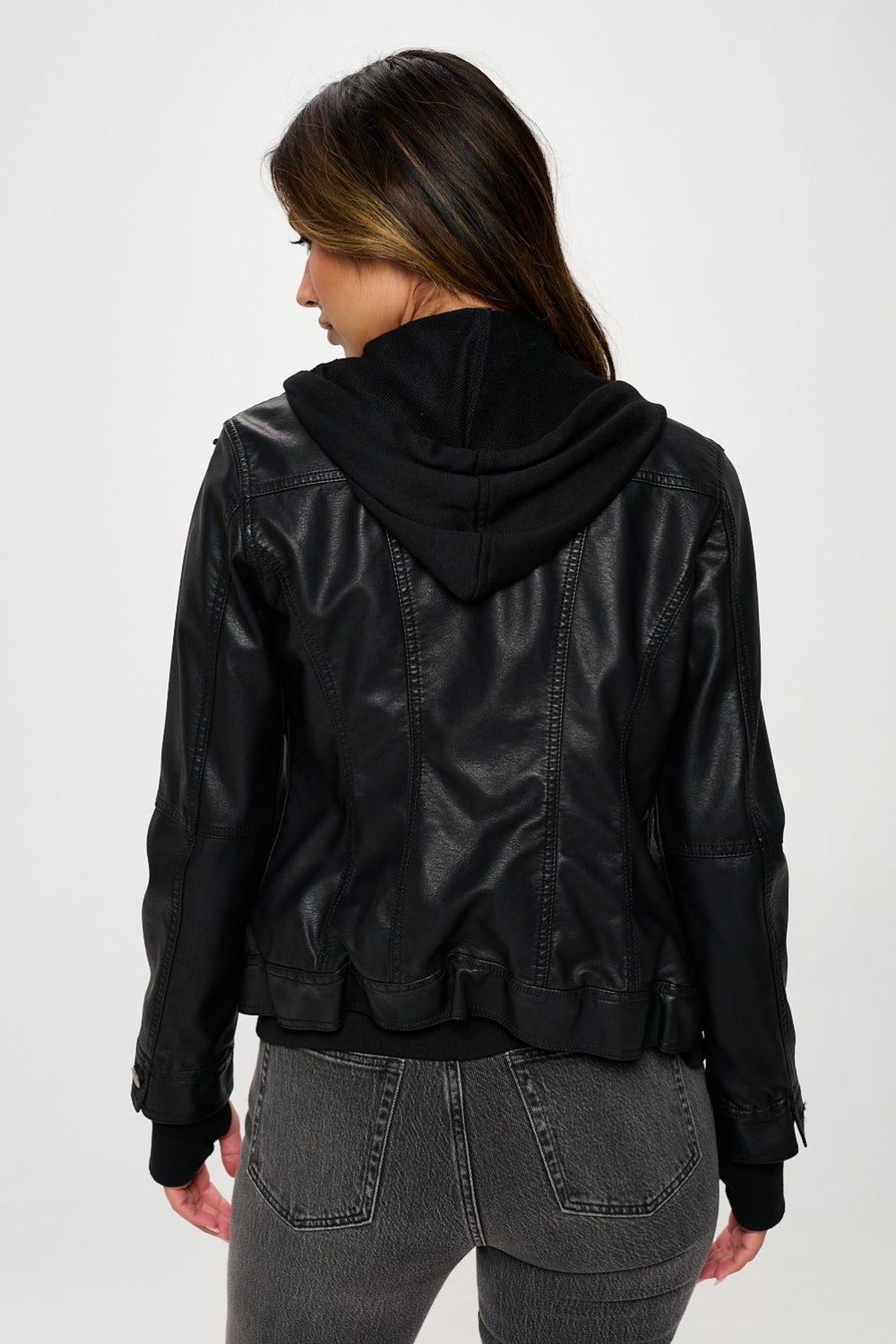 Coalition LA Double Zip Hooded Moto Jacket