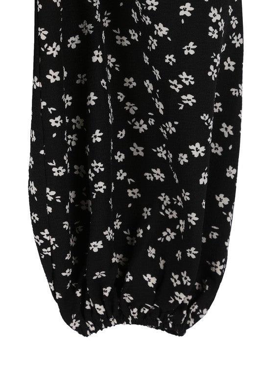 Lilou Puff Sleeves Ruched Floral Crop Top - Crop Top