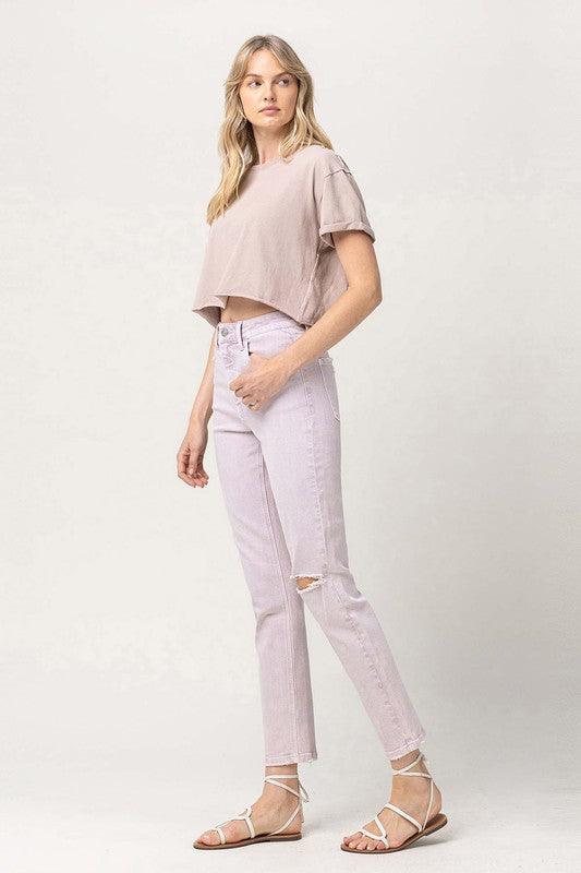 High Rise Stretch Mom Jeans - Jeans