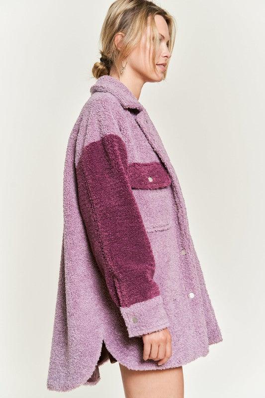 Color Block Sherpa Jacket - Jacket