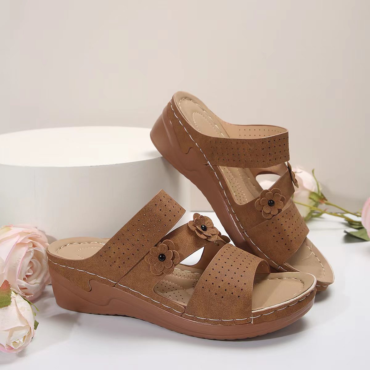 Flower PU Leather Sandal