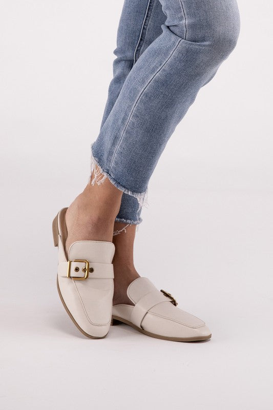 Fortune Dynamic Chantal-S Buckle Backless Slides Loafer Shoes