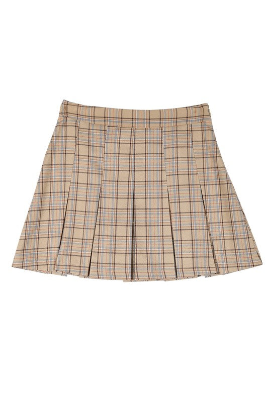 Lilou Plaid Pleated Mini Kkirt