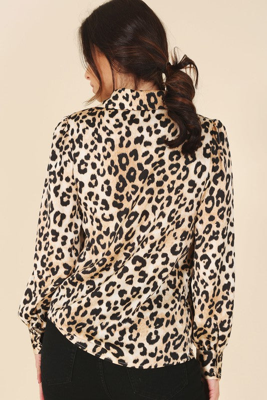 Lilou Satin Leopard Blouse