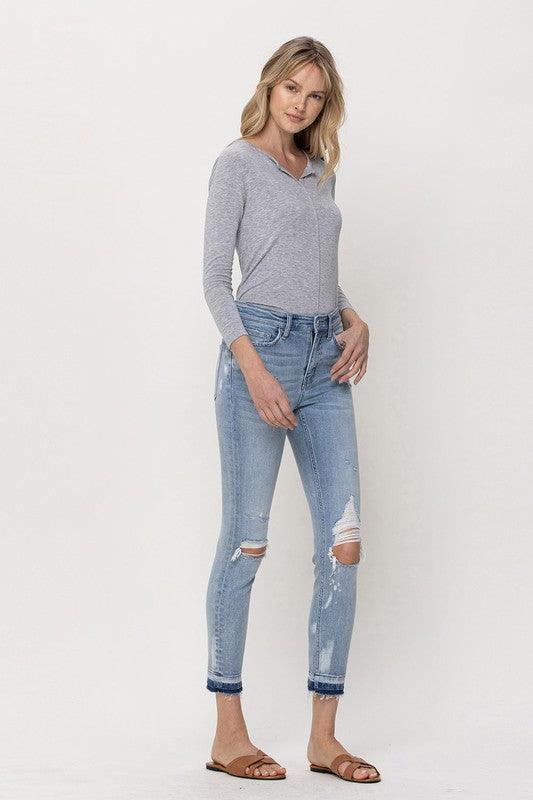 Skinny Mid Rise Crop Skinny - Jeans