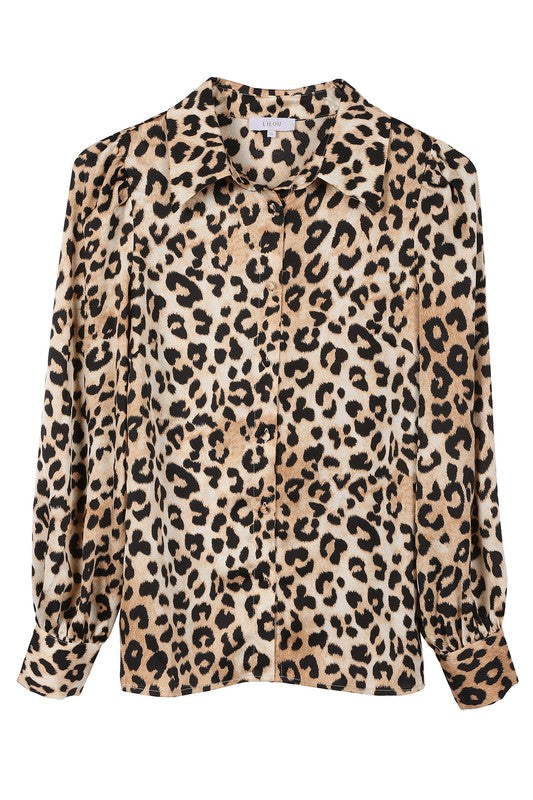 Lilou Satin Leopard Blouse