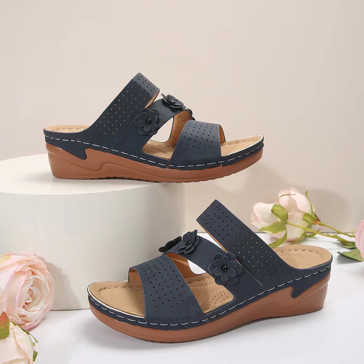 Flower PU Leather Sandal