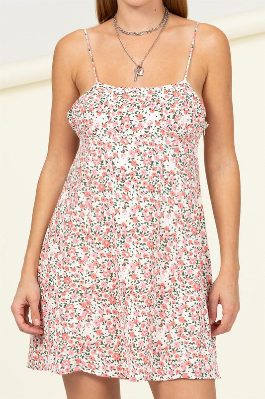 HYFVE Gotta Find Me Floral Tie Back Mini Dress