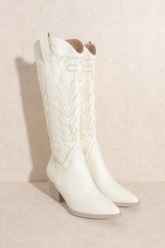 SAMARA-EMBROIDERY WESTERN KNEE HIGH BOOTS - Boots