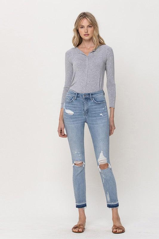 Skinny Mid Rise Crop Skinny - Jeans