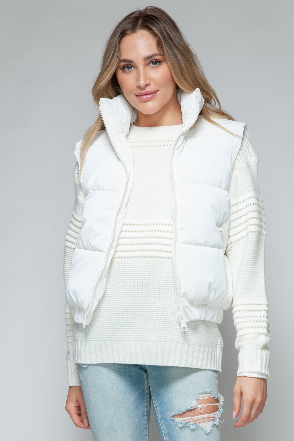 Snobbish Fine Fur Lining Quilted Puffer Vest