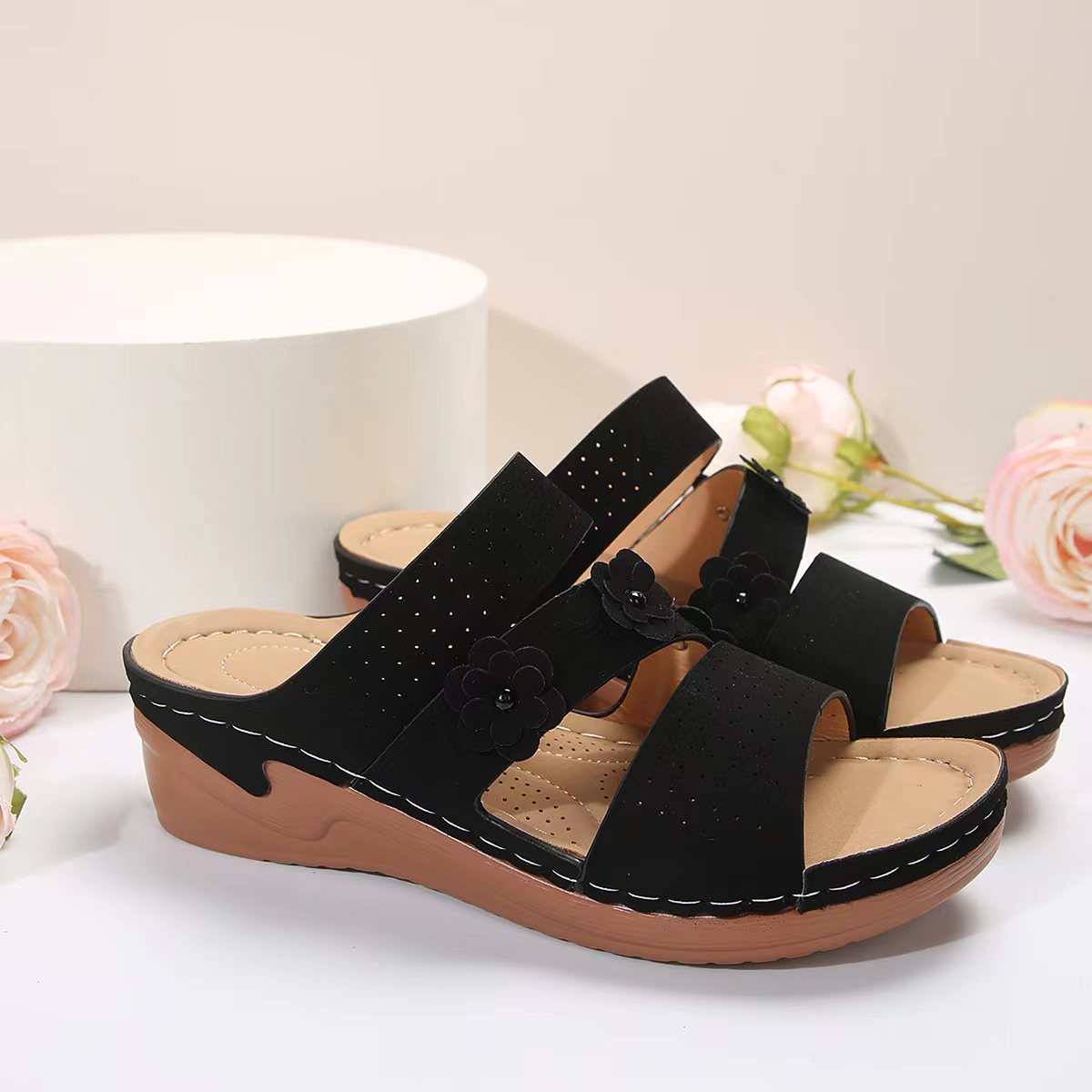 Flower PU Leather Sandal