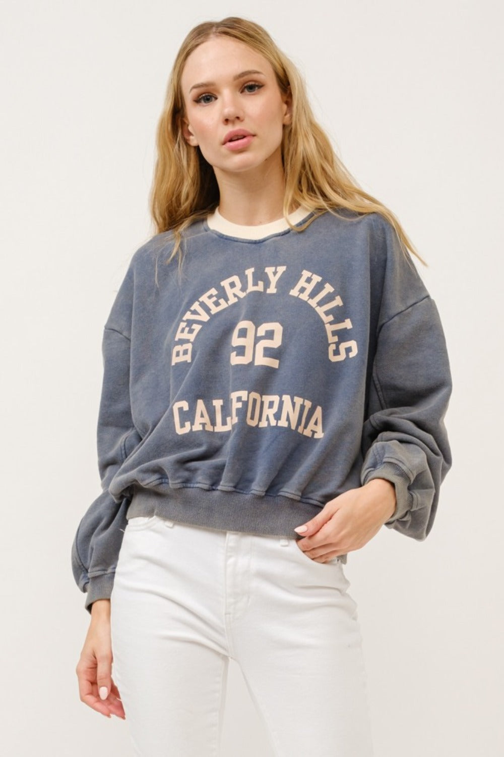 And The Why BEVERLY HILLS 92 CALIFORNIA Crop Sweatshirt