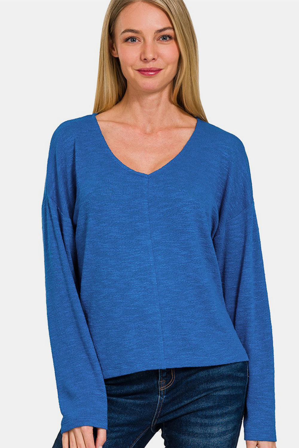 Zenana Dropped Shoulder Long Sleeve Top