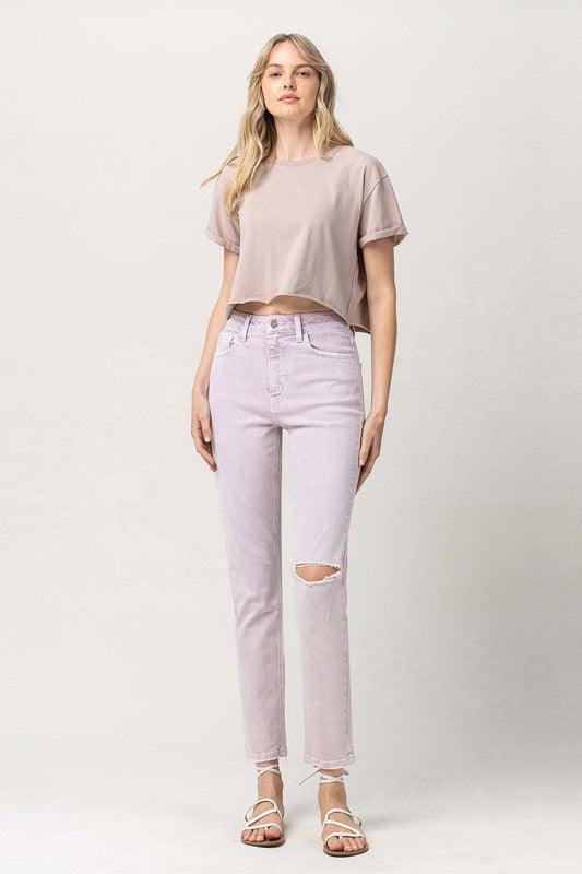 High Rise Stretch Mom Jeans - Jeans