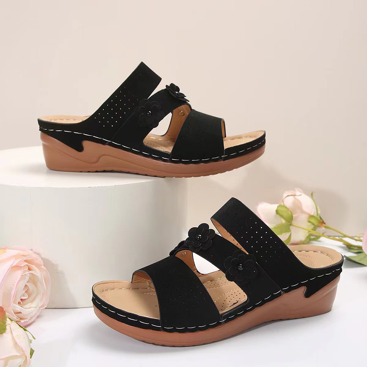 Flower PU Leather Sandal