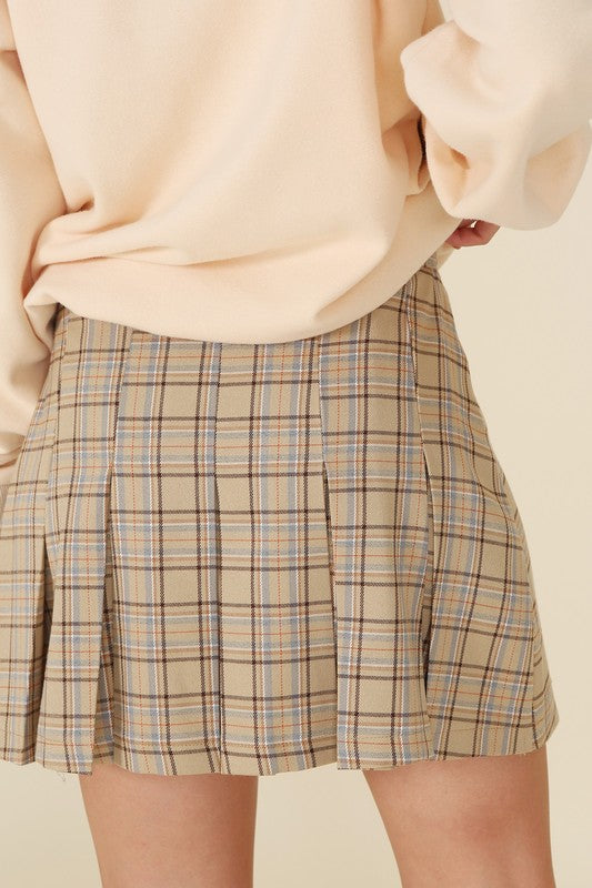 Lilou Plaid Pleated Mini Kkirt