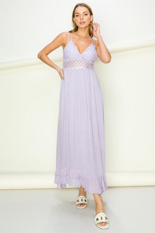 In Love Bustier Lace Maxi Dress - Dresses