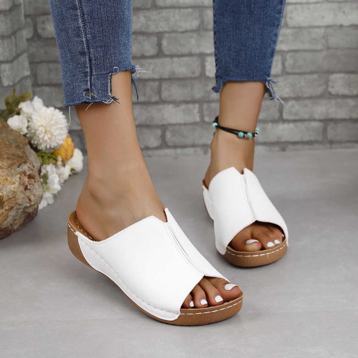 PU Leather Open Toe Sandal