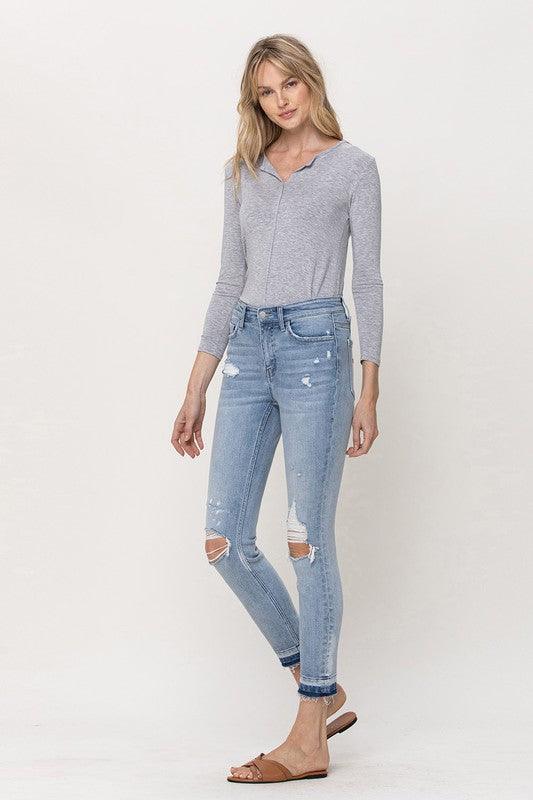 Skinny Mid Rise Crop Skinny - Jeans