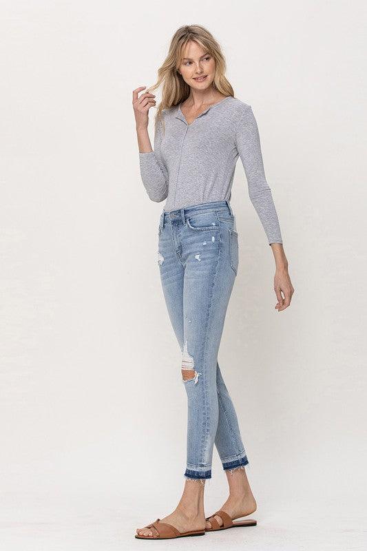 Skinny Mid Rise Crop Skinny - Jeans