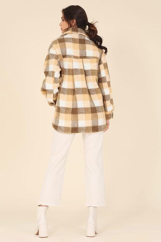 Plaid Sherpa Jacket with pockets - Jacket