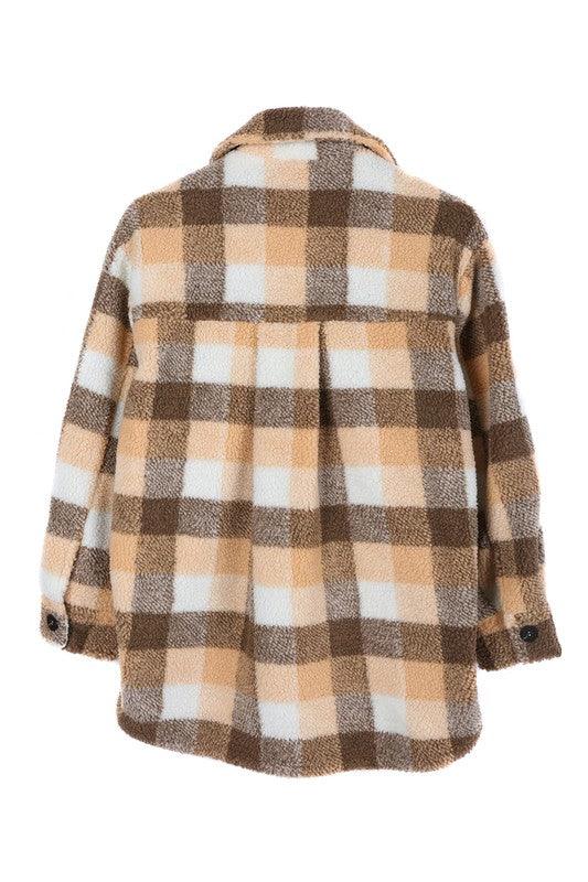 Plaid Sherpa Jacket with pockets - Jacket